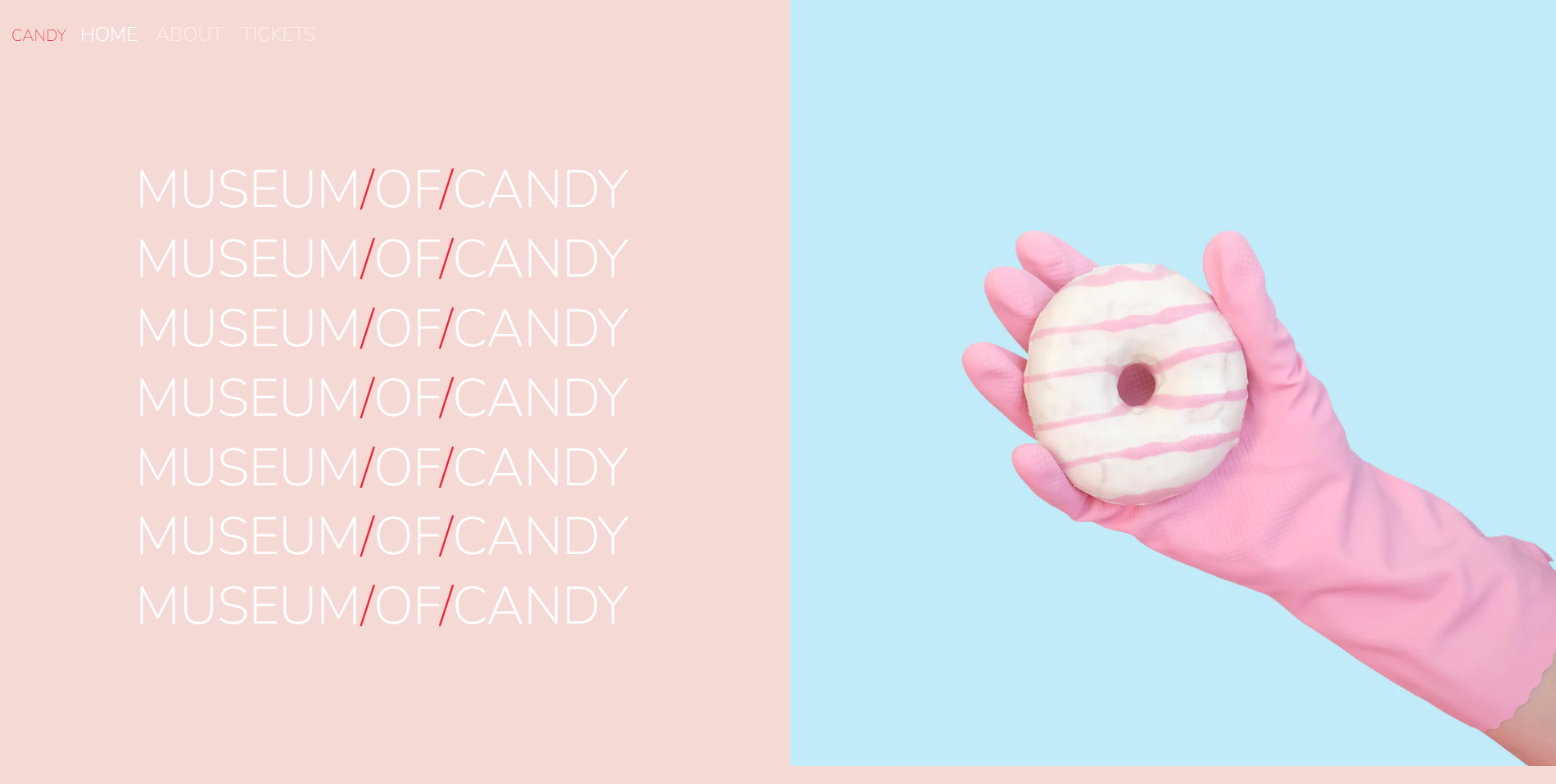 Image showcasing Museum of Candy Website