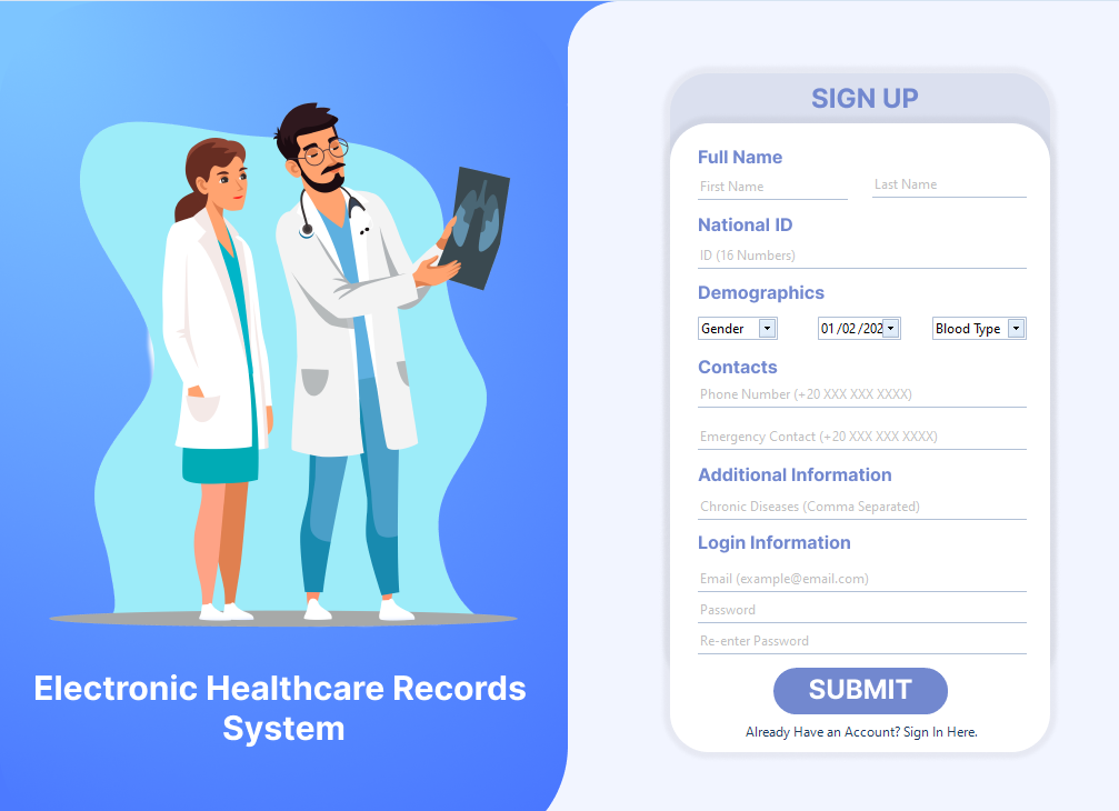 Image showcasing Electronic Healthcare Records System